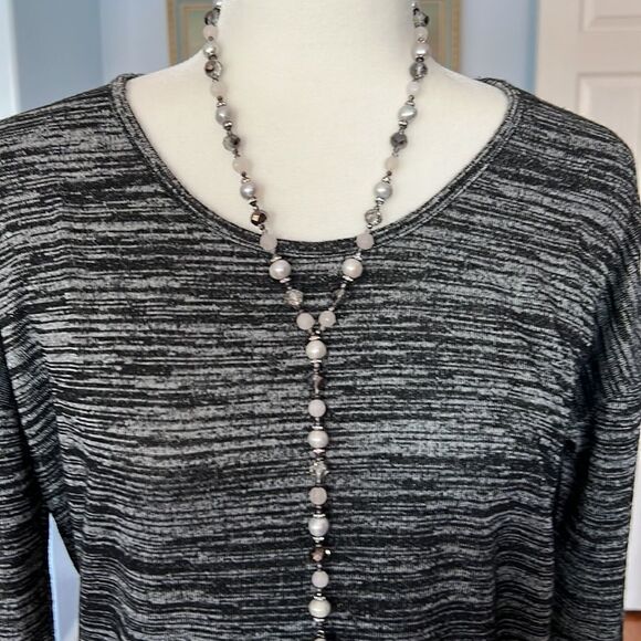 Black Tape black marled knit top with cut out back- size M - Picture 2 of 7